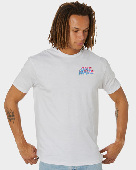 WHITE MENS CLOTHING ONE WAVE T-SHIRTS + SINGLETS - OWP214001WHT