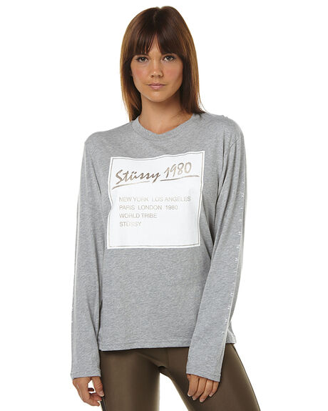 GREY WOMENS CLOTHING STUSSY TEES - ST167006GRY