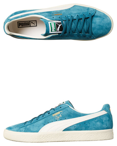 Puma Clyde Premium Shoe - Harbor Blue White | SurfStitch