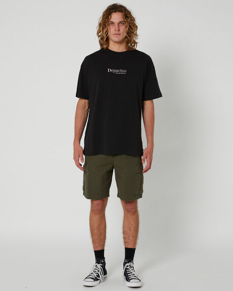 BLACK MENS CLOTHING DEPACTUS T-SHIRTS + SINGLETS - DEMS23209BLK