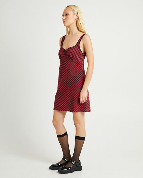 RED WOMENS CLOTHING INSIGHT DRESSES - INWW24369-RED-XXS