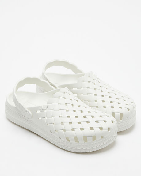 WHITE WOMENS FOOTWEAR REEF SLIDES - CJ0097WHI