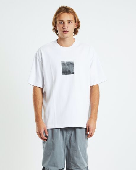 WHITE MENS CLOTHING BLACK NOISE WHITE RAIN GRAPHIC TEES - 52525500026