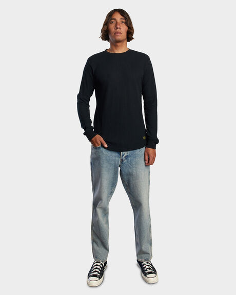 BLACK MENS CLOTHING RVCA KNITS + CARDIGANS - AVYKT00104-BLK