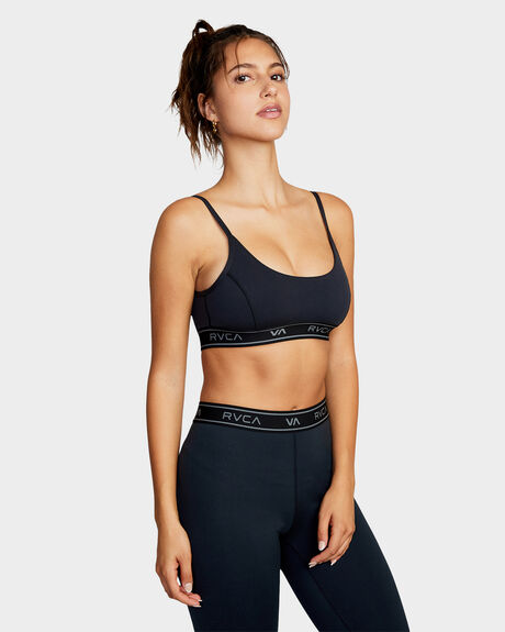 BLACK WOMENS ACTIVEWEAR RVCA SPORTS BRAS - AVJKT00162-BLK