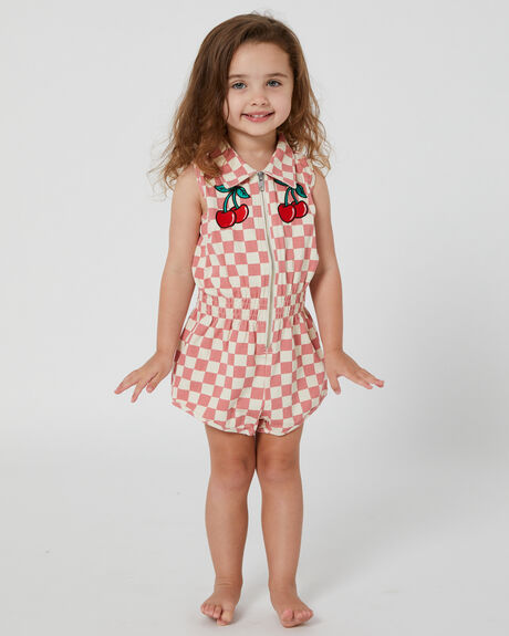 PINK CHECKS KIDS GIRLS ROCK YOUR KID DRESSES + PLAYSUITS - TGB2239-PCPNKCH