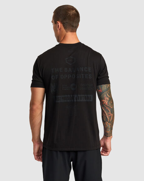 BLACK MENS CLOTHING RVCA GRAPHIC TEES - AVYZT00840-BL2