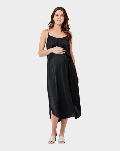 BLACK WOMENS CLOTHING RIPE MATERNITY DRESSES - S1059-BLACK-XS