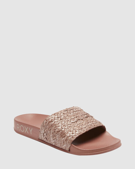 WOOD WOMENS FOOTWEAR ROXY SLIDES + THONGS - ARJL100955-DOW