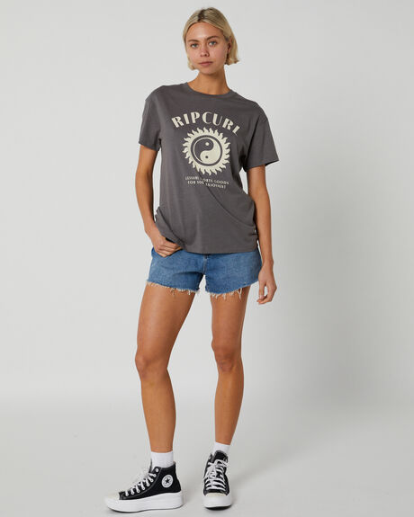 CHARCOAL WOMENS CLOTHING RIP CURL T-SHIRTS + SINGLETS - 083WTE8059