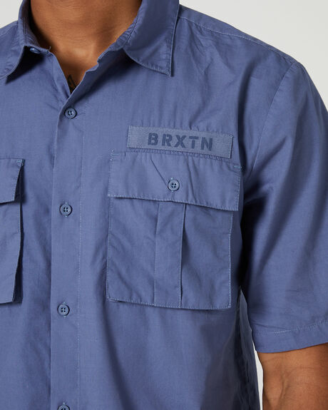 PACIFIC BLUE MENS CLOTHING BRIXTON SHIRTS - 1325PACBL