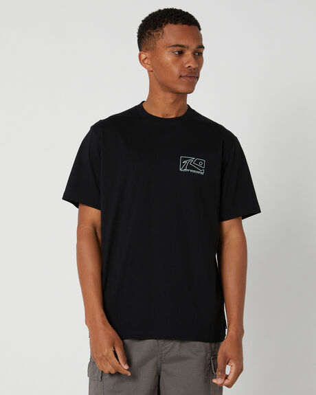 BLACK MENS CLOTHING RUSTY T-SHIRTS + SINGLETS - TTM2571-BLK