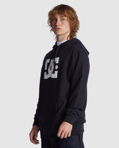 BLACK MENS CLOTHING DC SHOES HOODIES - ADYSF03099-KVJ0