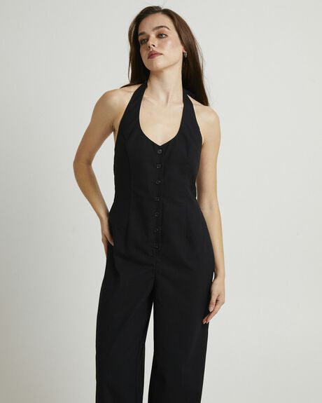 BLACK WOMENS CLOTHING SUBTITLED PLAYSUITS + OVERALLS - SBWS25653-BLK-XXS