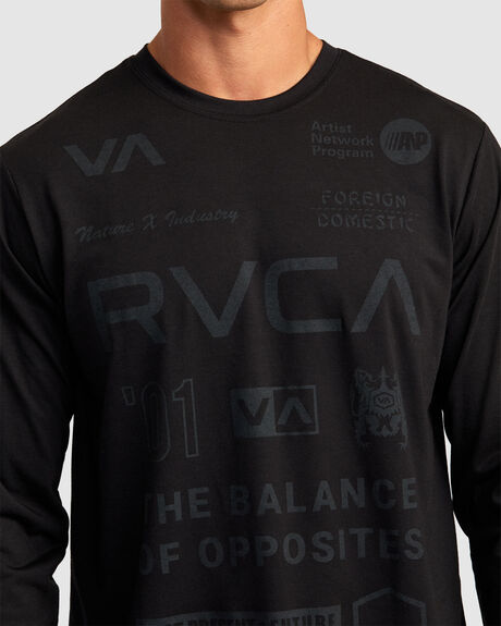 BLACK MENS CLOTHING RVCA GRAPHIC TEES - AVYZT00844-BL2