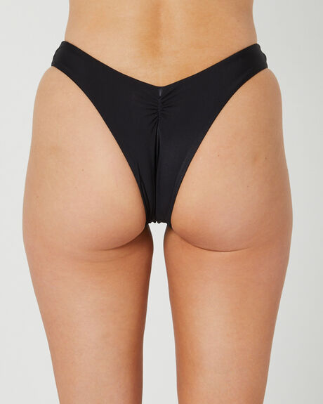 BLACK WOMENS SWIMWEAR SEAFOLLY BIKINI BOTTOMS - 40707-716BLK