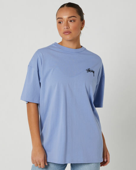 DUSTY BLUE WOMENS CLOTHING STUSSY T-SHIRTS + SINGLETS - ST131009DUS