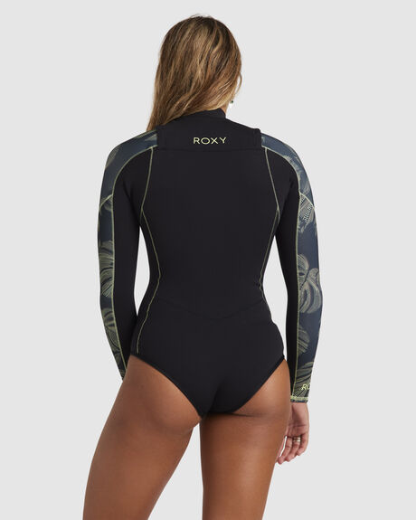 ANTHRACITE THE PALMS WETSUIT SURF WOMENS ROXY SPRINGSUITS - ERJW403064-KVJ6