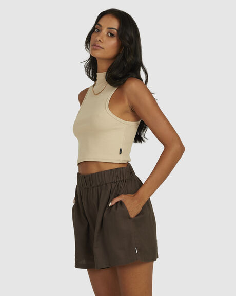SAND WOMENS CLOTHING RVCA FASHION TOPS - UVJKT00140-SAN