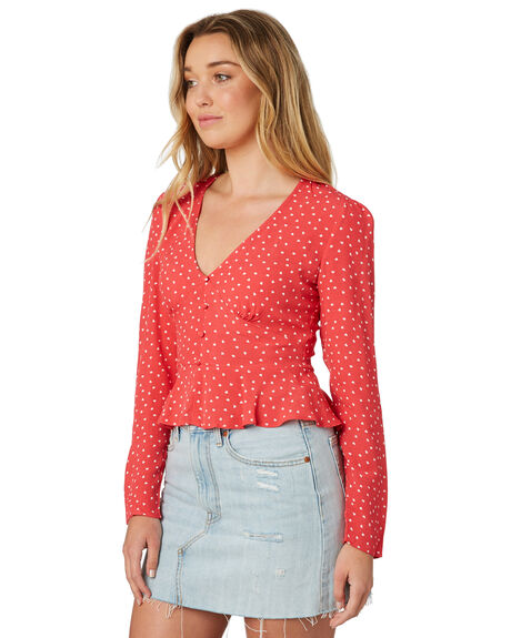WASHED RED WOMENS CLOTHING THE FIFTH LABEL FASHION TOPS - 40181034-2WRED