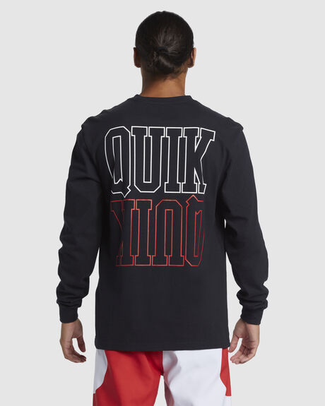 BLACK MENS CLOTHING QUIKSILVER T-SHIRTS + SINGLETS - AQYZT09976-KVJ0