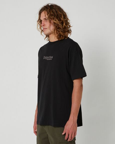BLACK MENS CLOTHING DEPACTUS T-SHIRTS + SINGLETS - DEMS23209BLK