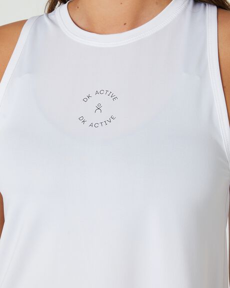 WHITE WOMENS ACTIVEWEAR DK ACTIVE TOPS - DK11-005-WHT-XS