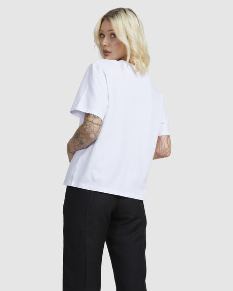 WHITE WOMENS CLOTHING RVCA T-SHIRTS + SINGLETS - UVJZT00192-WHT