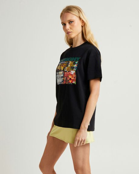 BLACK WOMENS CLOTHING INSIGHT T-SHIRTS + SINGLETS - INWW24359-BLK-XXS