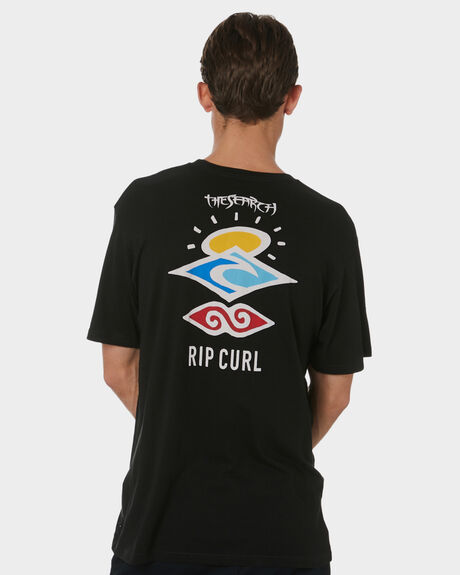 BLACK MENS CLOTHING RIP CURL GRAPHIC TEES - CTESV90090