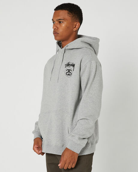 STRONG GREY MARLE MENS CLOTHING STUSSY HOODIES - ST035202MARLE