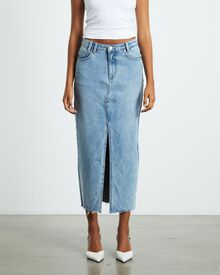 Insight white top denim skirt
