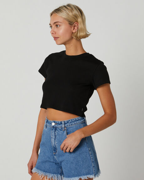 BLACK WOMENS CLOTHING RIP CURL T-SHIRTS + SINGLETS - 08AWTE0090