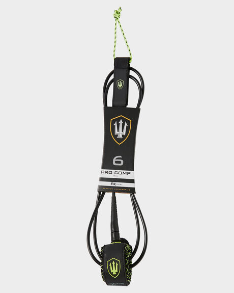 BLACK YELLOW SURF ACCESSORIES FK SURF LEASHES - 1250BLKY