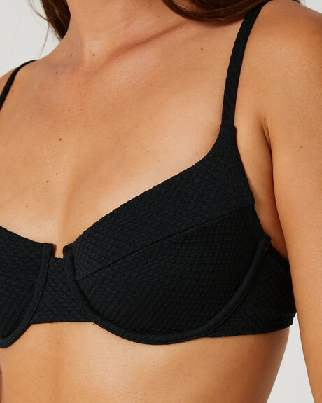 BLACK WOMENS SWIMWEAR TIGERLILY BIKINI TOPS - T521202BLK