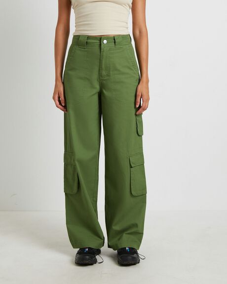 Misfit Water Pipe Cargo Pants Khaki Green SurfStitch
