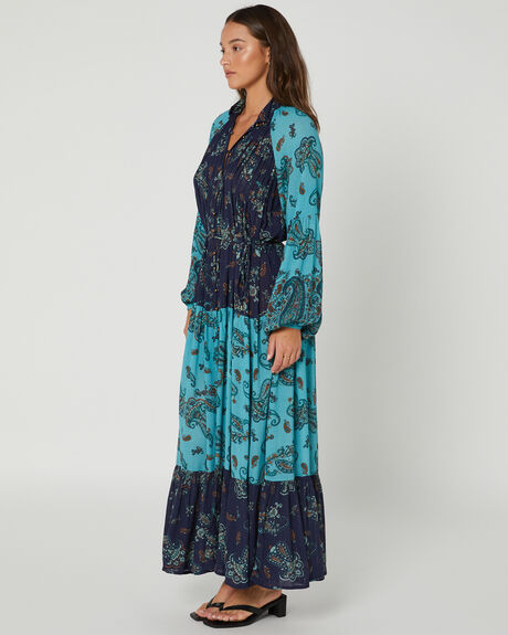 DREAMY BLUE SPLICE WOMENS CLOTHING TIGERLILY DRESSES - T635411DBS
