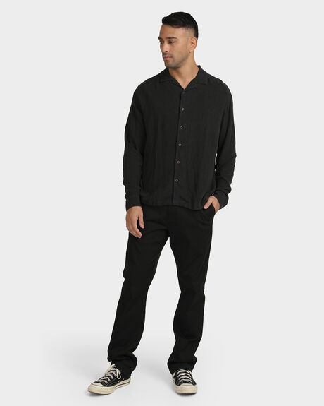 BLACK MENS CLOTHING RVCA SHIRTS - UVYWT00106-BLK
