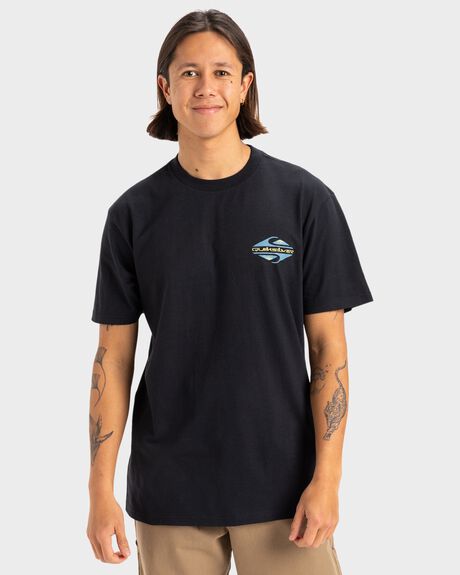 BLACK MENS CLOTHING QUIKSILVER T-SHIRTS + SINGLETS - UQYZT05510-KVJ0