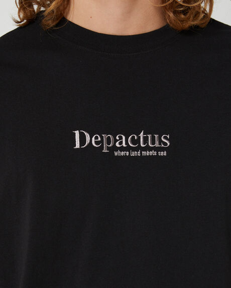 BLACK MENS CLOTHING DEPACTUS T-SHIRTS + SINGLETS - DEMS23209BLK