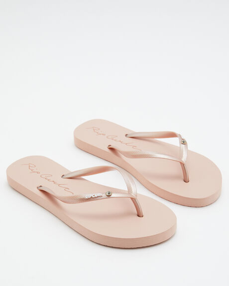 ROSE GOLD WOMENS FOOTWEAR RIP CURL SLIDES + THONGS - 16GWOT4093