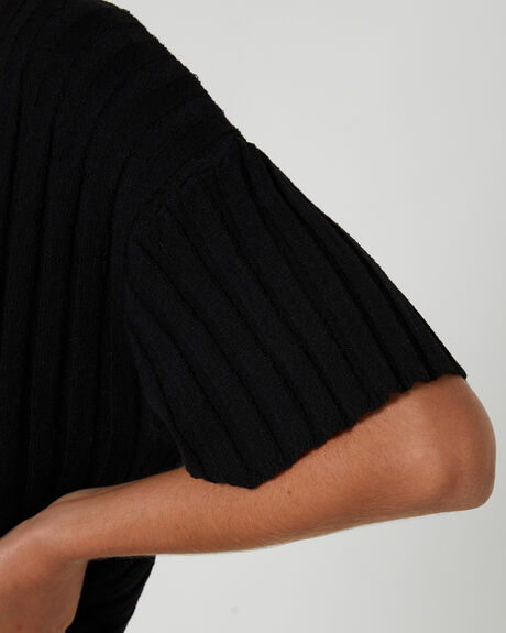 BLACK WOMENS CLOTHING SNDYS T-SHIRTS + SINGLETS - SFT807-BLK
