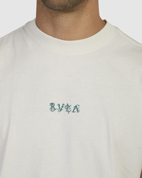 ANTIQUE WHITE MENS CLOTHING RVCA T-SHIRTS + SINGLETS - UVYZT00501-AWT