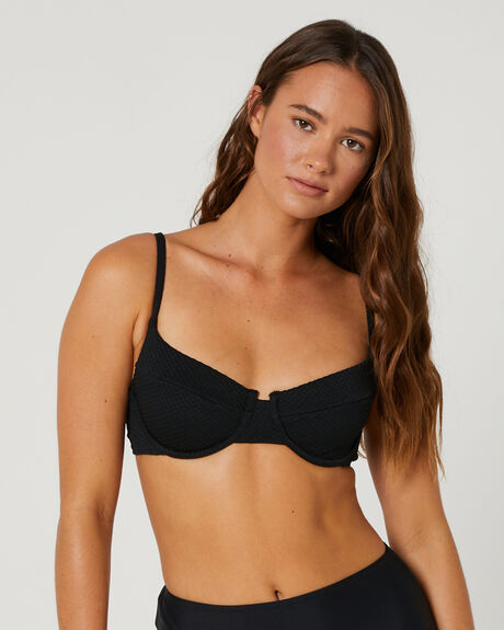 BLACK WOMENS SWIMWEAR TIGERLILY BIKINI TOPS - T521202BLK