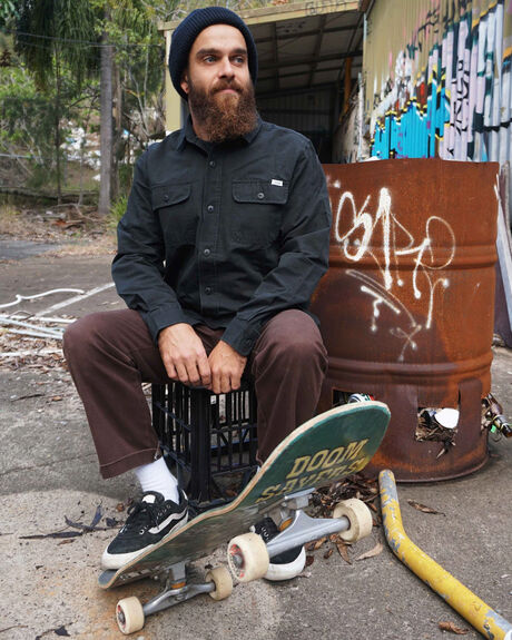BLACK MENS CLOTHING STCY.CO SHIRTS - STSHIWRKBLK