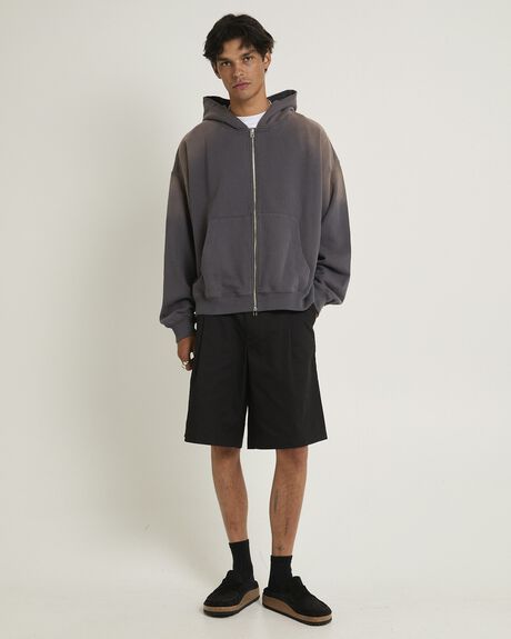 BLACK MENS CLOTHING BLACK NOISE WHITE RAIN SHORTS - BNMW25230-BLK-28