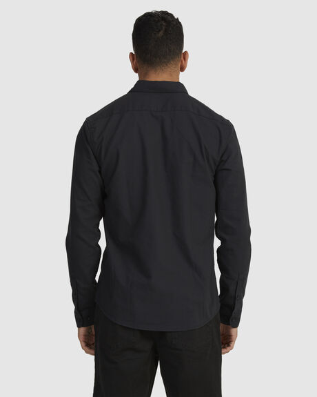 BLACK MENS CLOTHING RVCA SHIRTS - M551VRTD-BLK