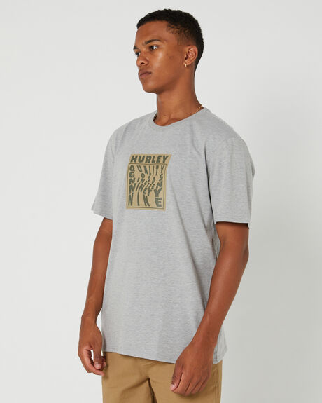 DARK GREY HEATHER MENS CLOTHING HURLEY GRAPHIC TEES - AMTS23Q1PAH063