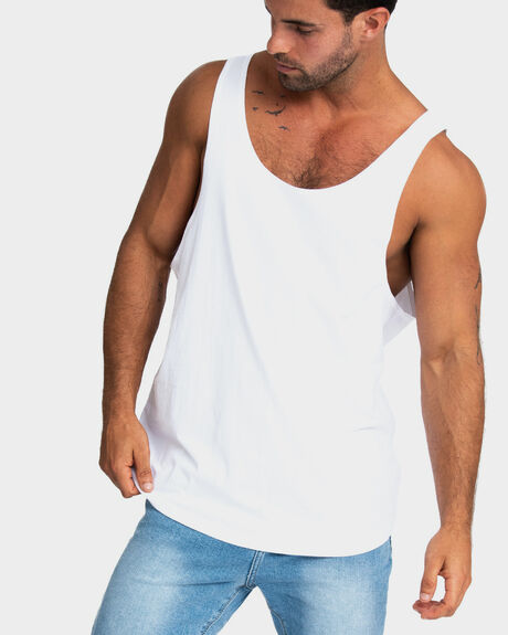 WHITE MENS CLOTHING ONEBYONE SINGLETS + TANKS - OBO-1033-S