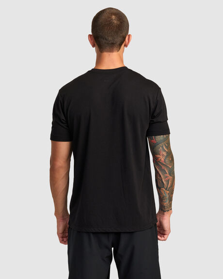 BLACK MENS CLOTHING RVCA GRAPHIC TEES - AVYZT01538-BLK